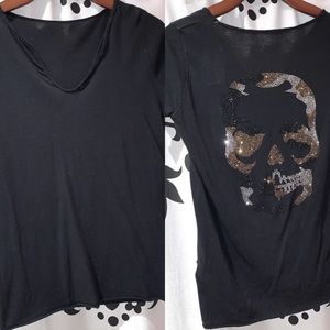 Zadig & Voltaire Tunisien Black Camo Skull T-shirt